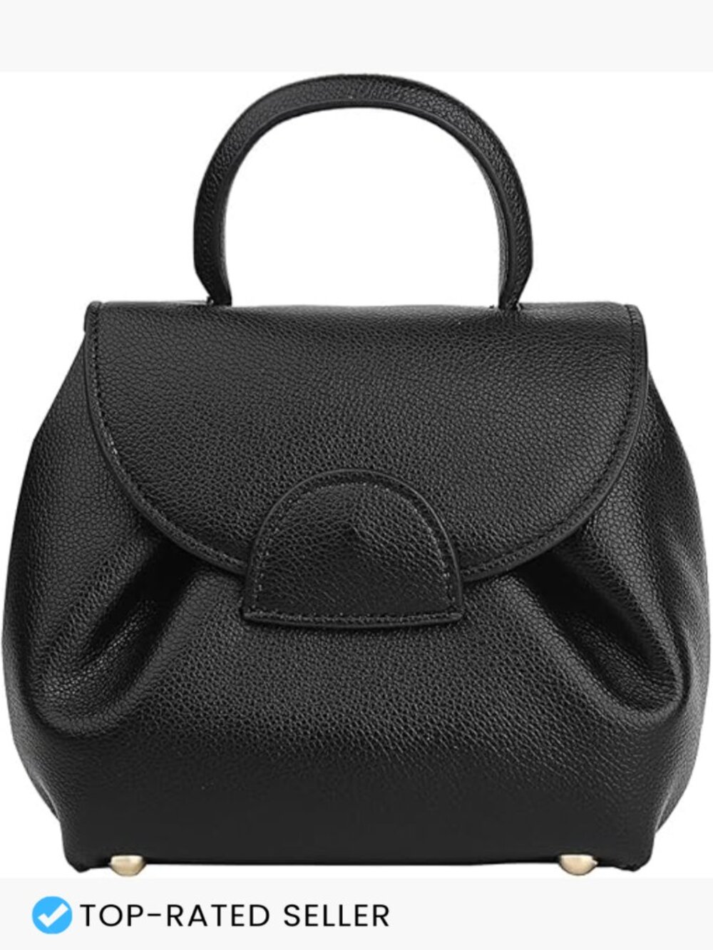 Top-Handle Handbag Mini Faux Leather Satchel Shoulder Bag Everyday Chic